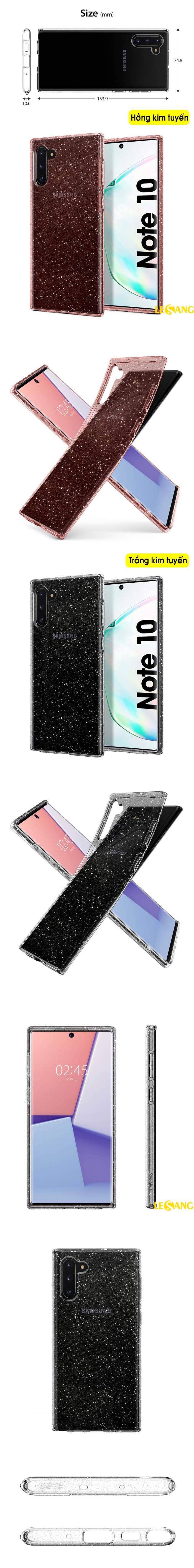 Ốp lưng Galaxy Note 10 Spigen Liquid Crystal Glitter 8